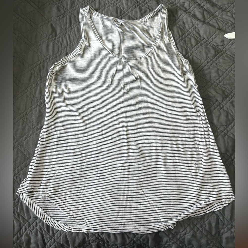 Old Navy Black and White Striped Tank Top